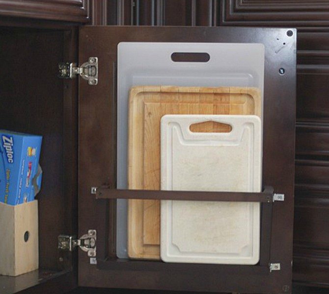 s 10 hidden spots in your kitchen you could be using for storage, kitchen design, storage ideas, Or make a simple holder for cutting boards