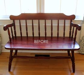 french poem bench makeover, chalk paint, home decor, outdoor furniture, painted furniture