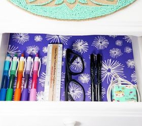 diy wallpaper lined drawers, crafts, home office