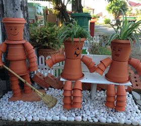 flower pot people, gardening, repurposing upcycling