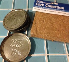 vintage mason canning jar lids become geometric coasters, crafts, mason jars, repurposing upcycling
