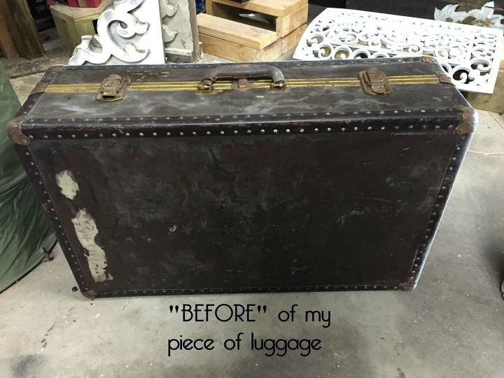 bagagem velha e mofada transformada em bela mesa de centro de inspirao francesa