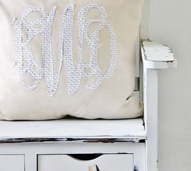 diy monogram pillow, crafts, reupholster