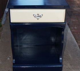 beat up nightstand to true blue beauty, painted furniture