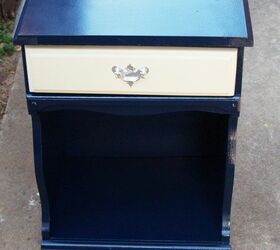 beat up nightstand to true blue beauty, painted furniture