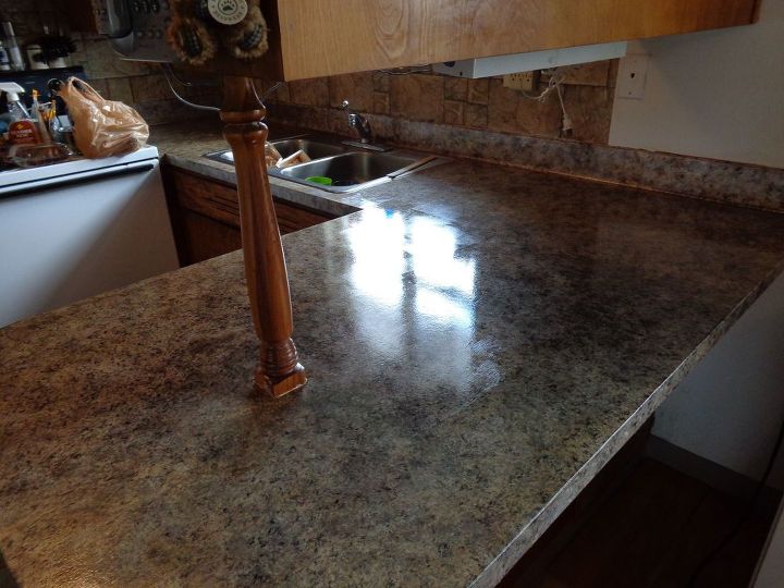 diy painted counter tops, countertops, painting, Finished counters