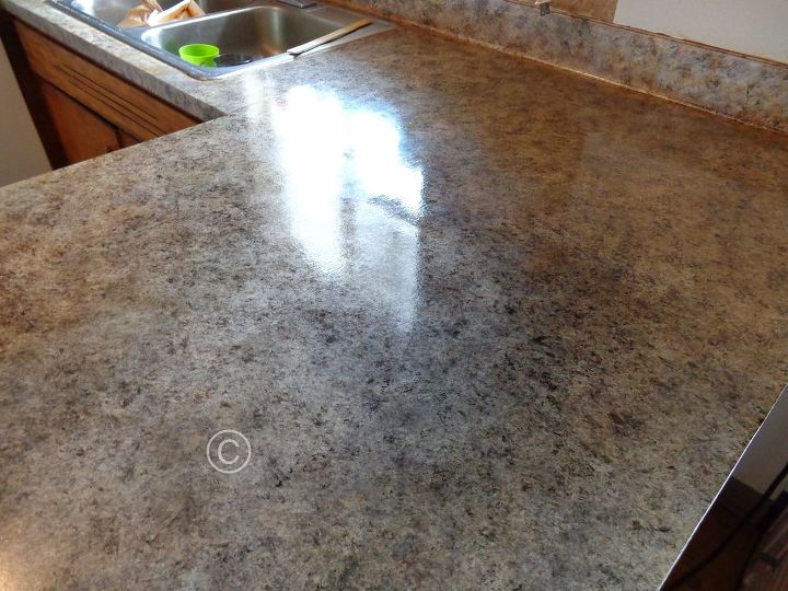 diy painted counter tops, countertops, painting, Finished counter tops