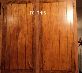 refinish ugly maple cubboards, Too this
