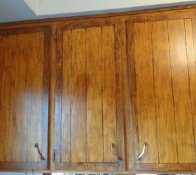 refinish ugly maple cubboards, finished