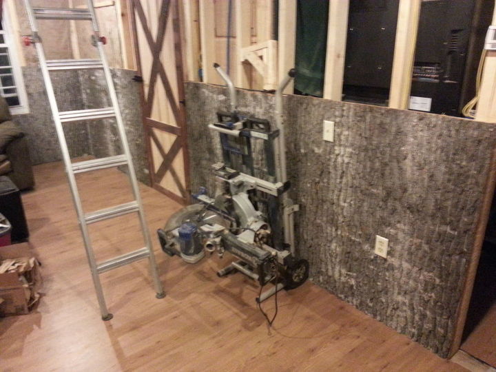 bark walls harvesting poplar bark, diy, repurposing upcycling, wall decor