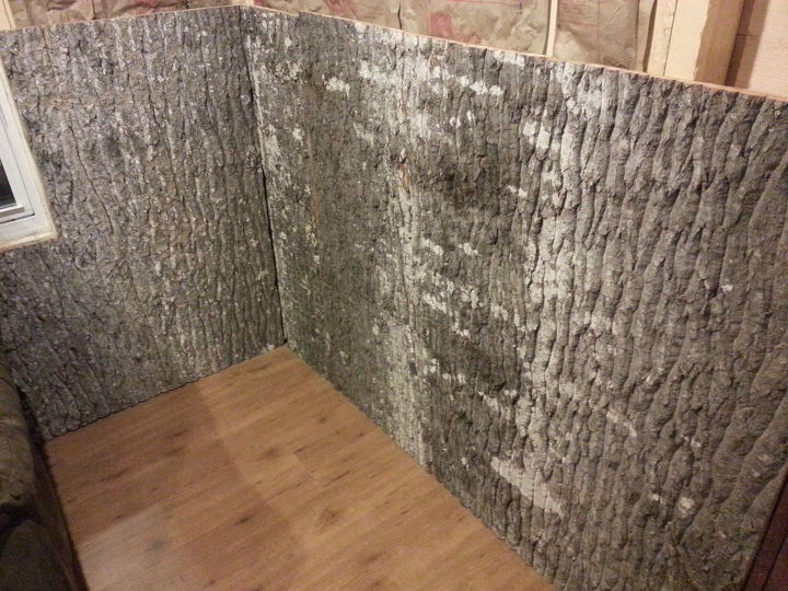 bark walls harvesting poplar bark, diy, repurposing upcycling, wall decor