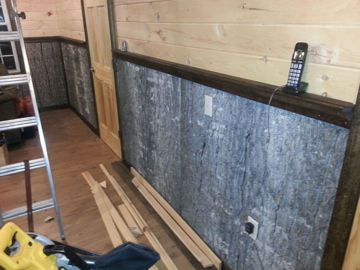 bark walls harvesting poplar bark, diy, repurposing upcycling, wall decor