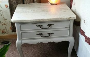 Chalk Paint Project on Old Marble Topped Side Table ~ With Decoupage