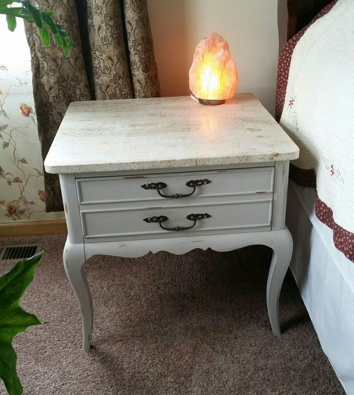 Chalk Paint Project On Old Marble Topped Side Table With