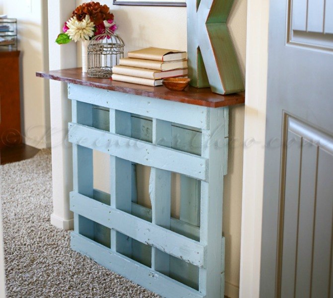 18 incredibly easy ways to use the entire pallet, Stand one in the entryway as a console table