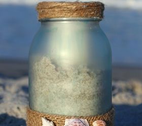 diy sea glass mason jar candle holder, crafts, mason jars