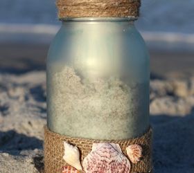 diy sea glass mason jar candle holder, crafts, mason jars