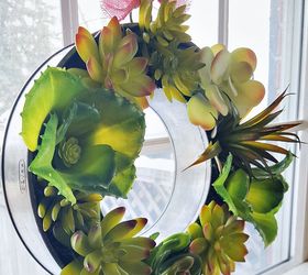 faux succulent ring mold wreath, crafts, succulents, wreaths
