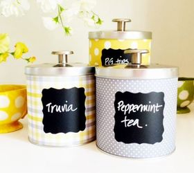 diy tin can containers and organizers, chalkboard paint, crafts