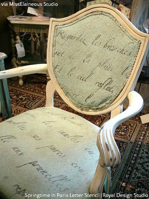8 beautiful upholstery updates with furniture stencils chalk paint, chalk paint, painted furniture, reupholster