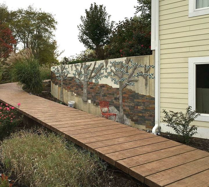 9 budget ways to make your walkway look even better than last year, Get a planked wood look with stamped concrete