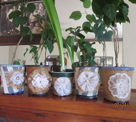 Up-Cycled, Ugly, Black Flower Pots.