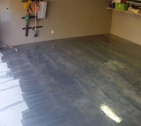 garage floor metallic coating, concrete masonry, diy, flooring, garages, painting