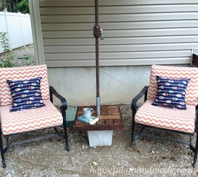 DIY Umbrella Stand With Side Table