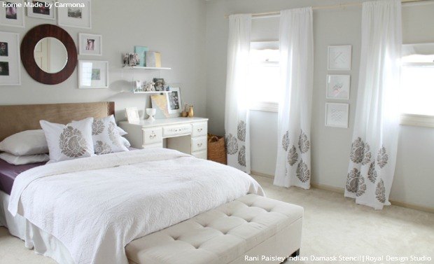 estilo de dormitorio asequible con plantillas de cachemira
