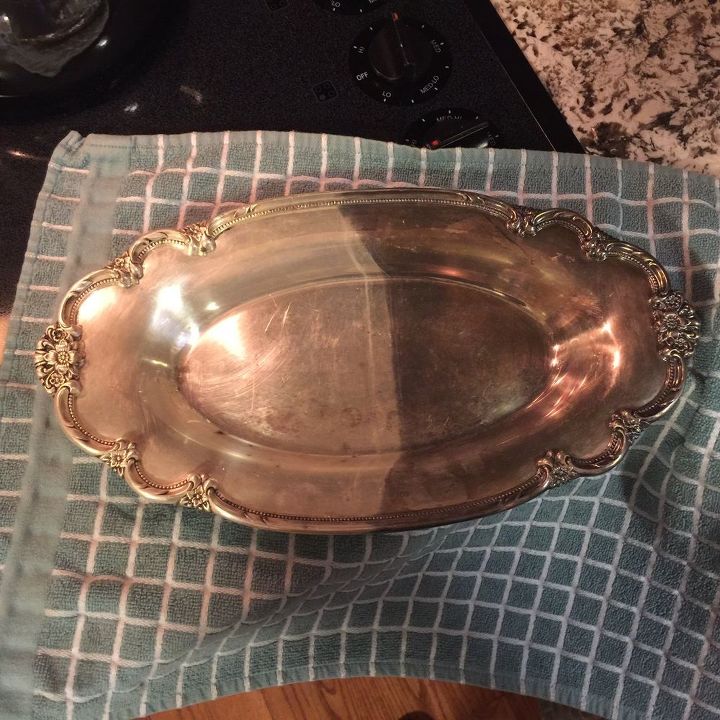 making grandma s silver shine again, cleaning tips, Can you tell which side had a bath