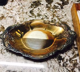 making grandma s silver shine again, cleaning tips, Silver plated dish BEFORE