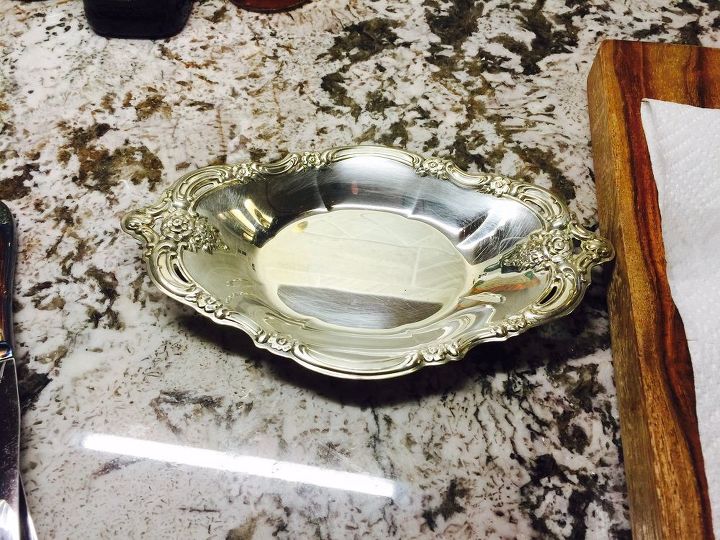 making grandma s silver shine again, cleaning tips, Silver plated dish AFTER
