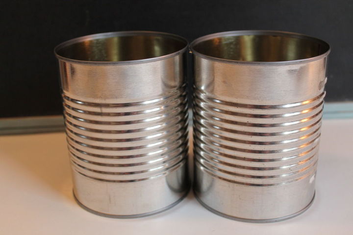 diy tin can vase when two is better than one, crafts, repurposing upcycling, Before