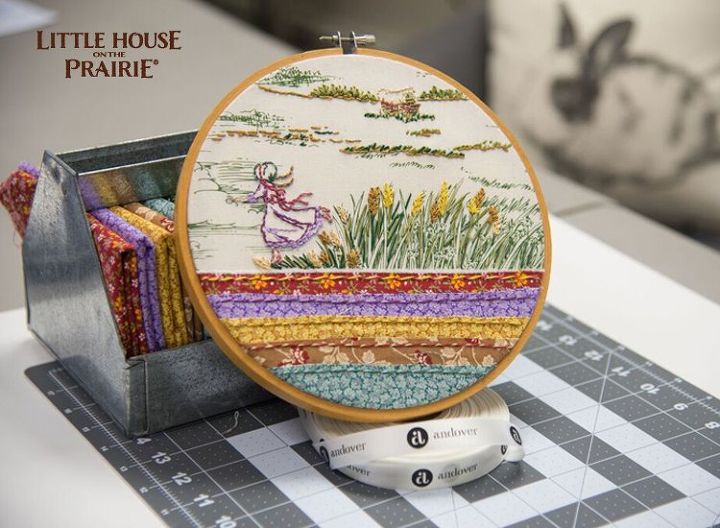 little house on the prairie fabric embroidery sampler transformation, crafts, reupholster, Ta da
