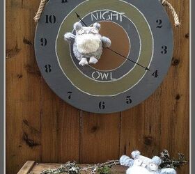 cute night owl clock art, crafts, wall decor