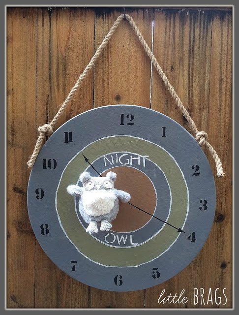 cute night owl clock art, crafts, wall decor
