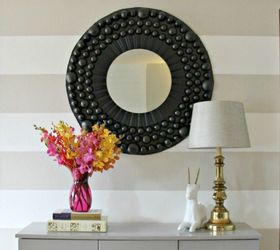 s 13 inexpensive entryway ideas that will make you smile every time you, crafts, foyer, Turn leftover Easter eggs into a bold mirror