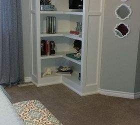 built ins for our bedroom, bedroom ideas, diy, shelving ideas, My husband built these for our bedroom