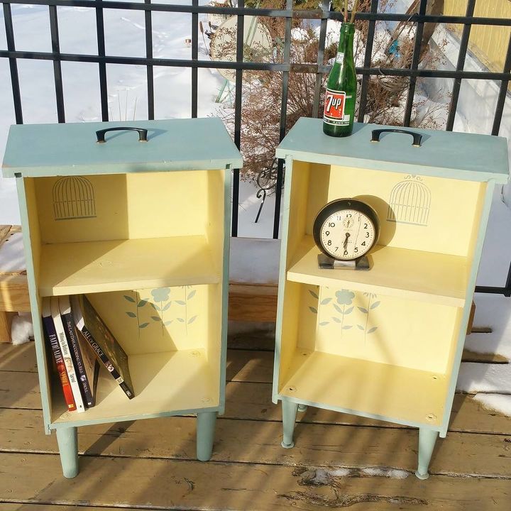 upcycled drawers to side tables, painted furniture, repurposing upcycling