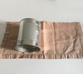 fabric wrapped tins 30dayflip, container gardening, gardening, repurposing upcycling
