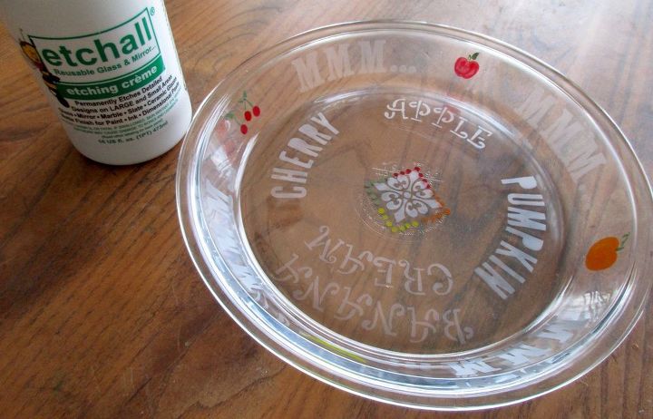 mmm pie etched glass pie plate, crafts