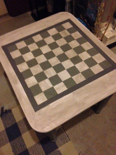 checkerboard table, painted furniture