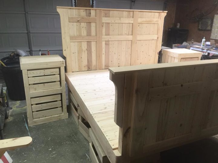 king size pallet bed, pallet, woodworking projects