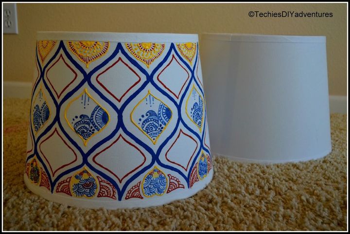 hand painted lampshade, crafts