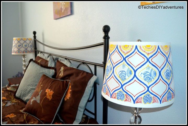 hand painted lampshade, crafts