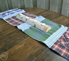 s 15 reasons not to trash your ugly worn out sweaters, crafts, repurposing upcycling, Sew bits together into a warm table runner
