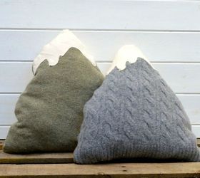 s 15 reasons not to trash your ugly worn out sweaters, crafts, repurposing upcycling, Make a plush mountain range for your couch