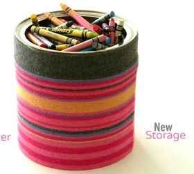 s 15 reasons not to trash your ugly worn out sweaters, crafts, repurposing upcycling, Cover a can for cute supply storage