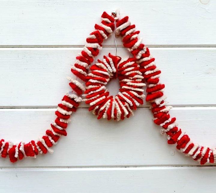 s 15 reasons not to trash your ugly worn out sweaters, crafts, repurposing upcycling, Cut up scraps and string them into a garland