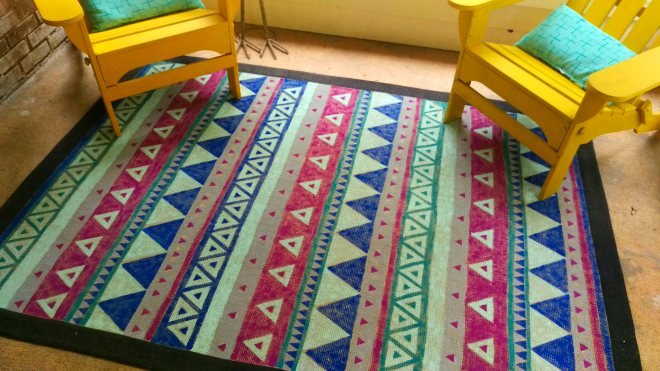 give an old rug new life by painting it, diy, porches, repurposing upcycling, reupholster